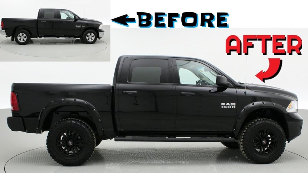 Before and After - Lifted 2015 Ram 1500 SXT from Ride Time in Winnipeg MB Canada