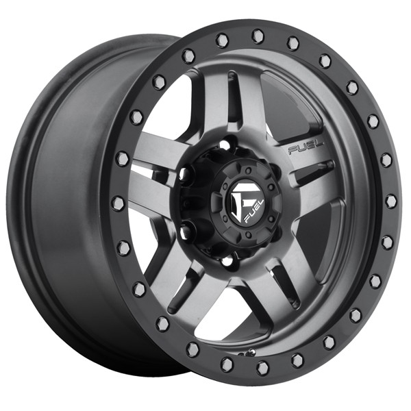 16x8 Fuel Anza Matte Anthracite w/ Black Ring D55816807345 Ride Time