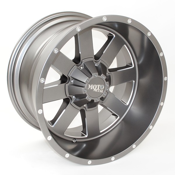 20x12 Moto Metal MO962 Satin Gray w/ Milled Accents finish