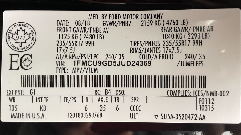 Ford Escape SE 2018