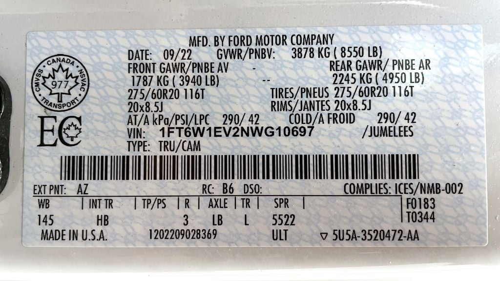 Ford F-150 Lightning LARIAT 2022